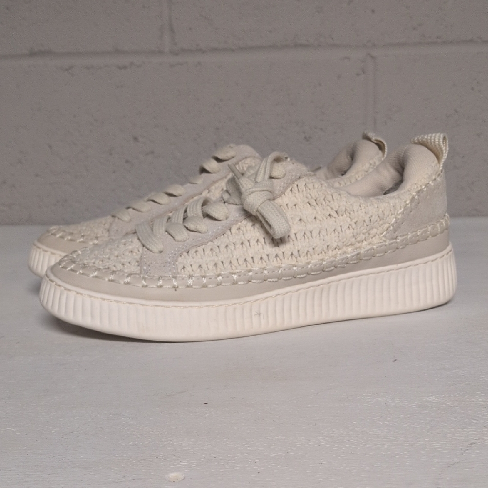 Dolce Vita Nicona Ivory Knit Sneaker Size 6, NWOT, Beach Casual, Coastal